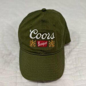 Unisex Olive Green Coors Banquet Beer Baseball Hat